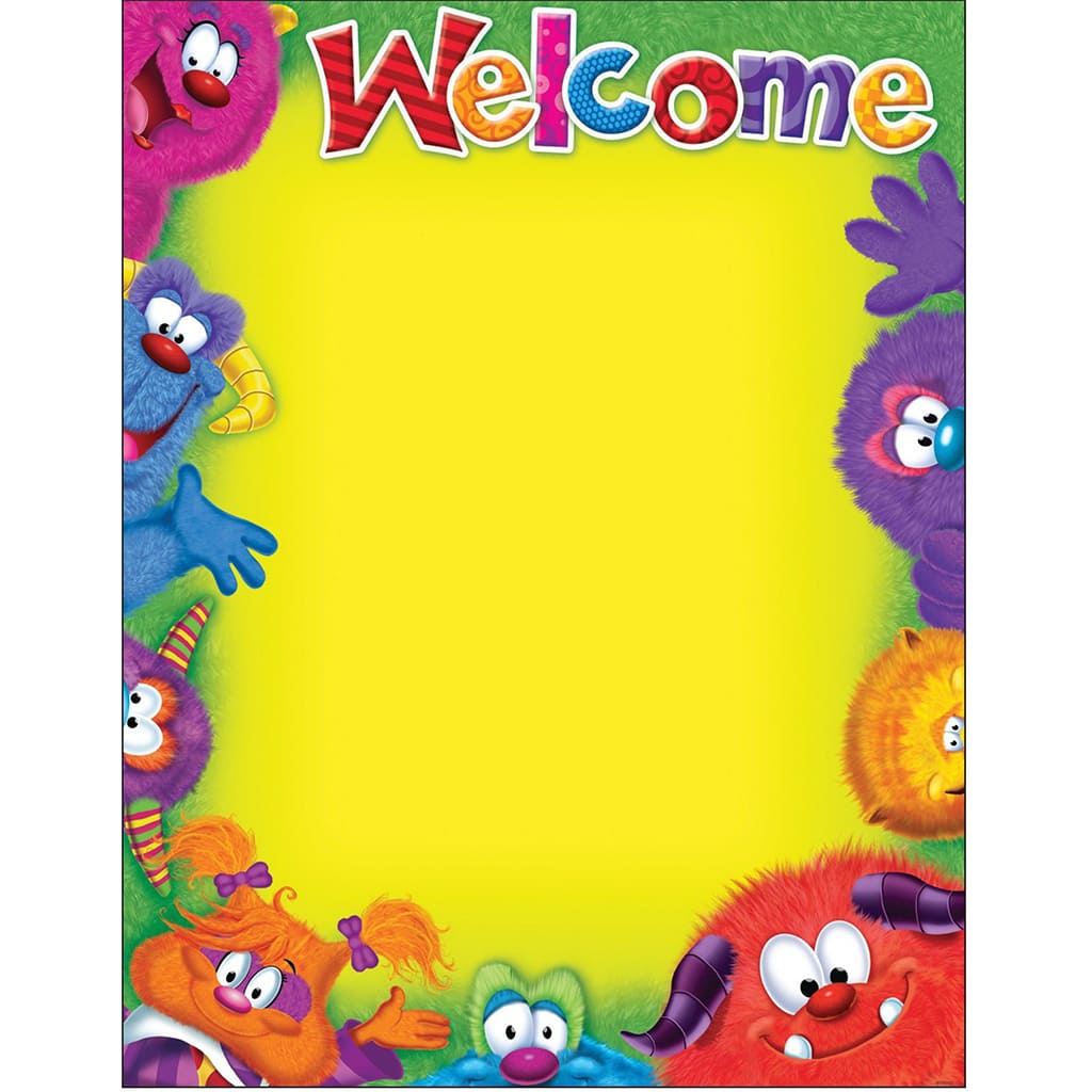 Chart Welcome Furry Monster Friends T38431 Rainbow
