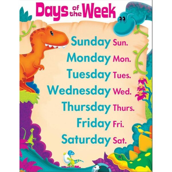 T38481 Chart days of the week dino 4