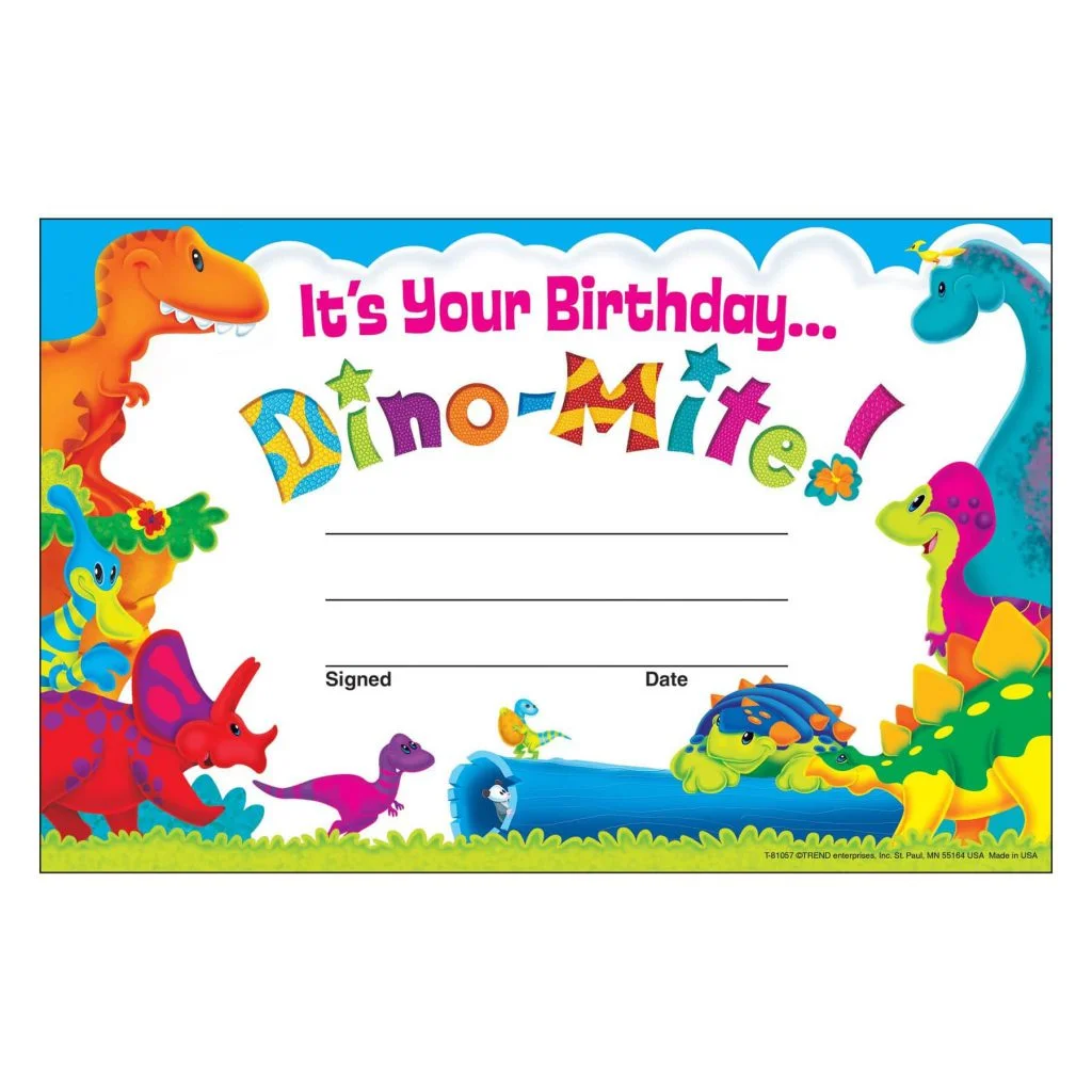 T81057 Award Birthday Dinosaur